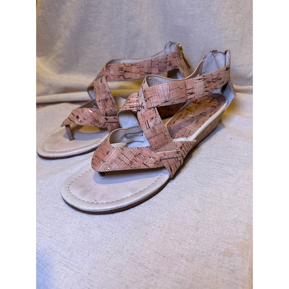 Donald J Pliner Cork Wedge Sandals Size 9 1/2